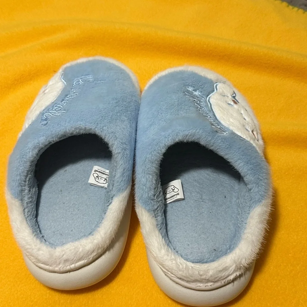 Adorable Blue Kids Slippers with Embroidered Design